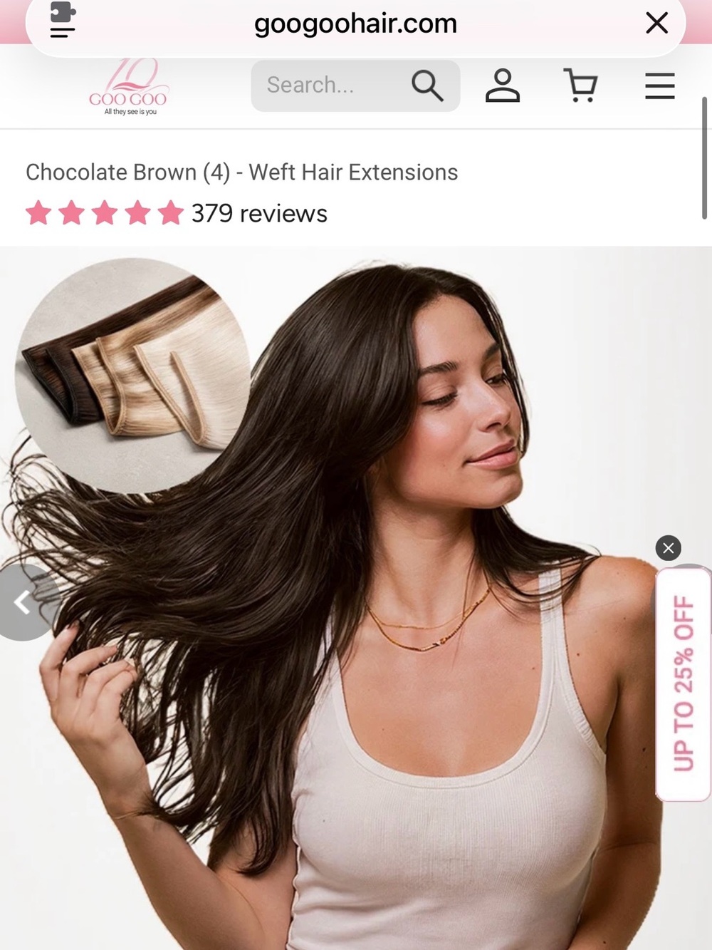 Chocolate Brown Weft Hair Extensions - Natural Dark Brown Volume